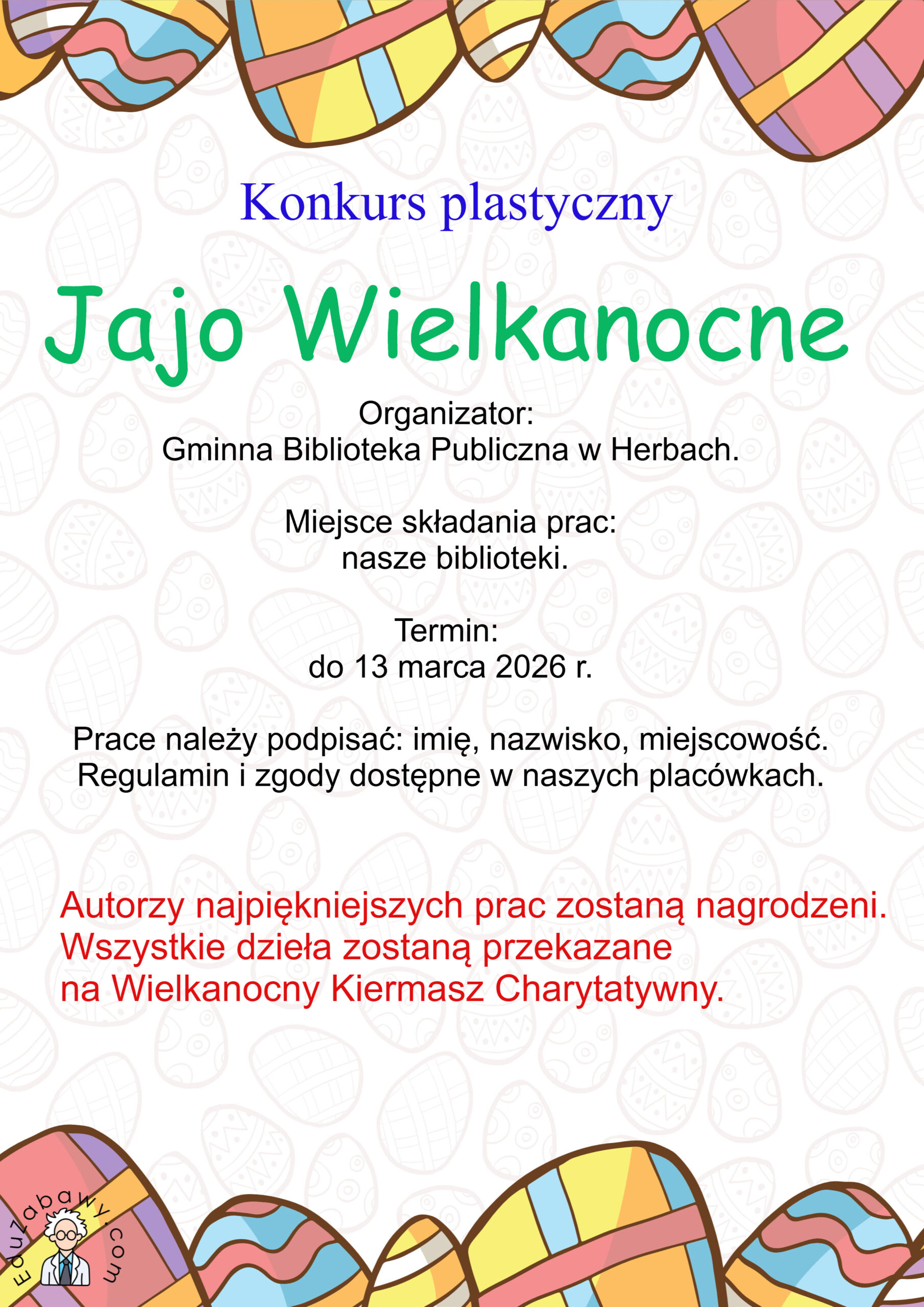 Plakat informujący o konkursie Jajo Wielkanocne